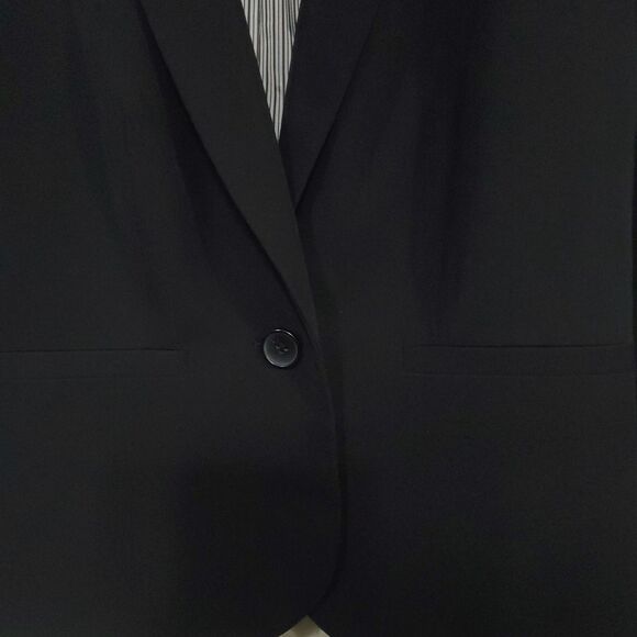 Worthington Blazer Women PS Petite Black One Button Collared Long Sleeve Lined - Picture 6 of 13